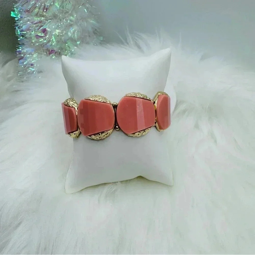 Chunky Pink Mauve Statement Bracelet
